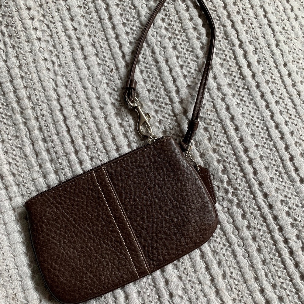 Coach Brown Leather Wristlet